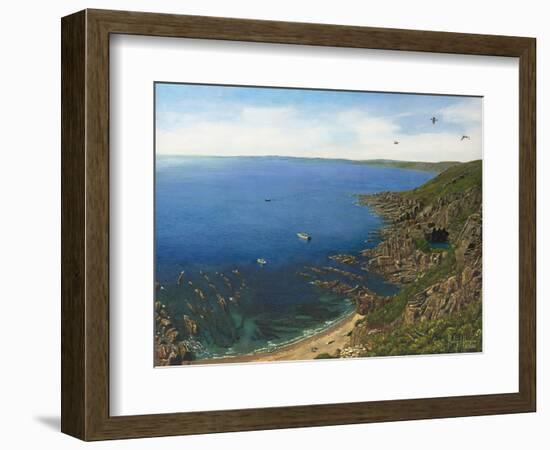 August Afternoon - Whitsand Bay from Rame Head Cornwall-Richard Harpum-Framed Art Print