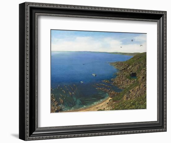 August Afternoon - Whitsand Bay from Rame Head Cornwall-Richard Harpum-Framed Art Print