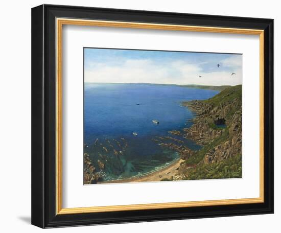 August Afternoon - Whitsand Bay from Rame Head Cornwall-Richard Harpum-Framed Art Print