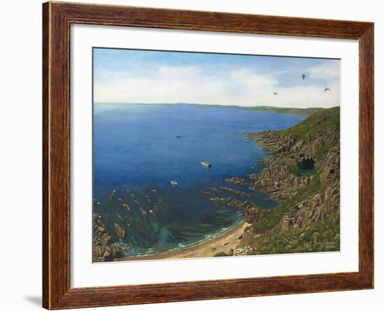 August Afternoon - Whitsand Bay from Rame Head Cornwall-Richard Harpum-Framed Art Print