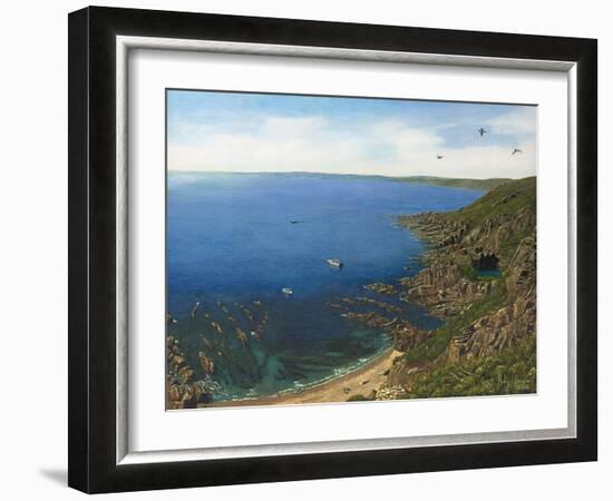 August Afternoon - Whitsand Bay from Rame Head Cornwall-Richard Harpum-Framed Art Print