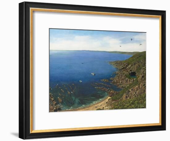 August Afternoon - Whitsand Bay from Rame Head Cornwall-Richard Harpum-Framed Art Print