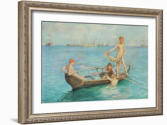 August Blue-Henry Scott Tuke-Framed Giclee Print