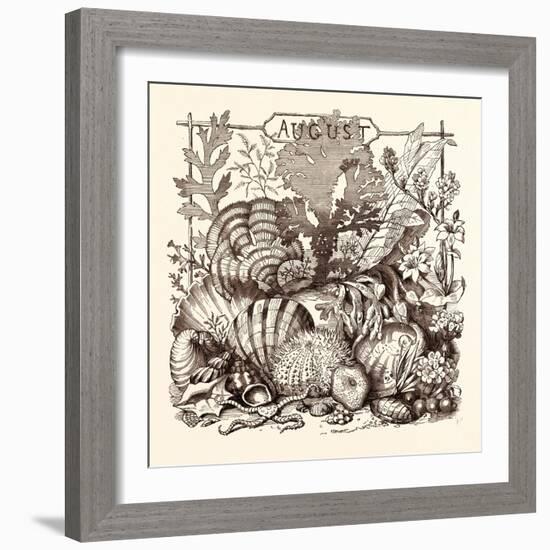 August, Calendar, Year, Month, Monthly-null-Framed Giclee Print