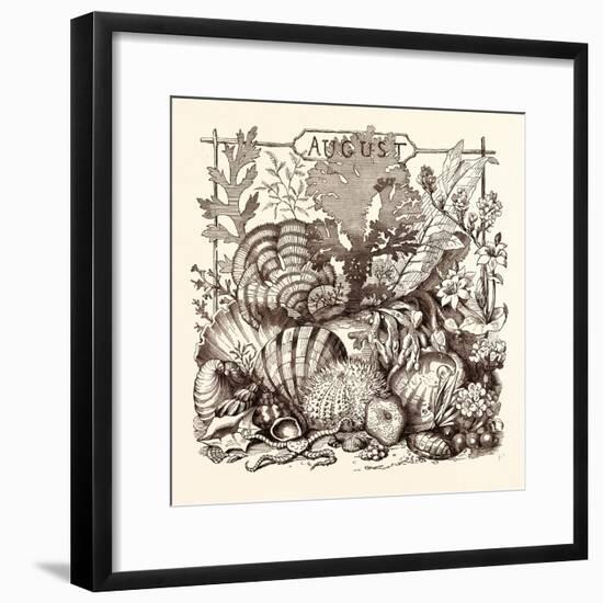 August, Calendar, Year, Month, Monthly-null-Framed Giclee Print