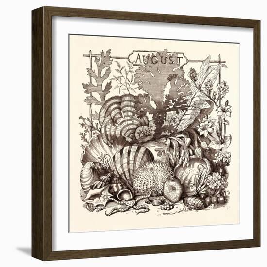 August, Calendar, Year, Month, Monthly-null-Framed Giclee Print