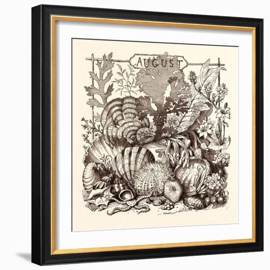 August, Calendar, Year, Month, Monthly-null-Framed Giclee Print