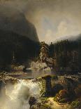 Waterfall in Telemark-August Cappelen-Giclee Print