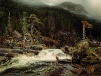 Waterfall in Telemark-August Cappelen-Giclee Print