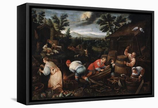 August' (From the Series 'The Seasons), Late 16th or Early 17th Century-Leandro Bassano-Framed Premier Image Canvas