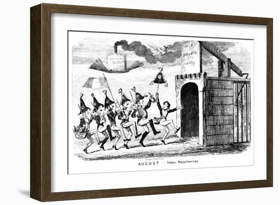 August - Idees Napoliennes, 19th Century-George Cruikshank-Framed Giclee Print