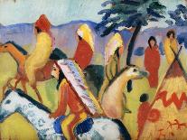 Woman with a Yellow Jacket-Auguste Macke-Giclee Print