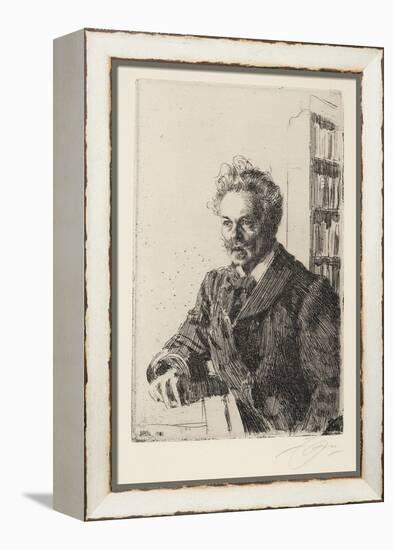 August Strindberg (1849-1912) - Zorn, Anders Leonard (1860-1920) - 1910 - Etching - 29,8X19,8 - Pri-Anders Leonard Zorn-Framed Premier Image Canvas