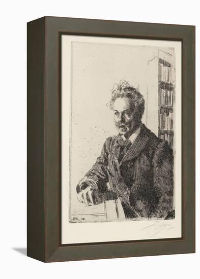 August Strindberg (1849-1912) - Zorn, Anders Leonard (1860-1920) - 1910 - Etching - 29,8X19,8 - Pri-Anders Leonard Zorn-Framed Premier Image Canvas