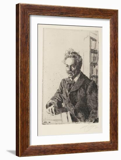 August Strindberg (1849-1912) - Zorn, Anders Leonard (1860-1920) - 1910 - Etching - 29,8X19,8 - Pri-Anders Leonard Zorn-Framed Giclee Print