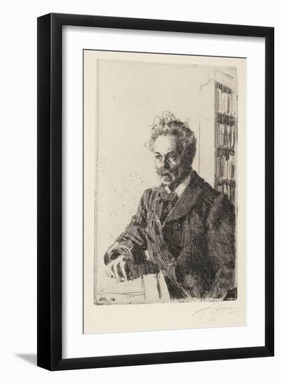 August Strindberg (1849-1912) - Zorn, Anders Leonard (1860-1920) - 1910 - Etching - 29,8X19,8 - Pri-Anders Leonard Zorn-Framed Giclee Print