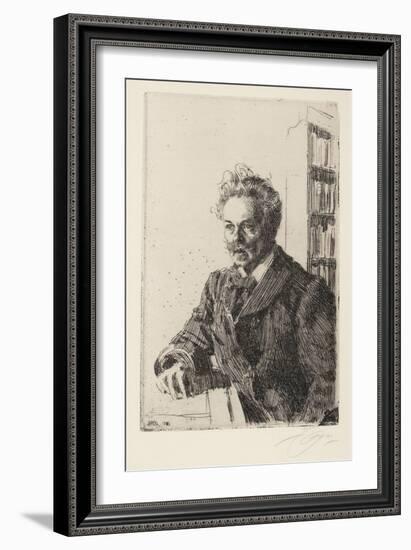 August Strindberg (1849-1912) - Zorn, Anders Leonard (1860-1920) - 1910 - Etching - 29,8X19,8 - Pri-Anders Leonard Zorn-Framed Giclee Print