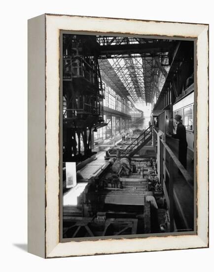 August Thyssen Steel Mill, Large Steel Works, Men Up on Platform-Ralph Crane-Framed Premier Image Canvas