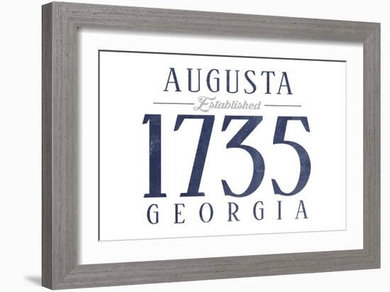 Augusta, Georgia - Established Date (Blue)-Lantern Press-Framed Art Print
