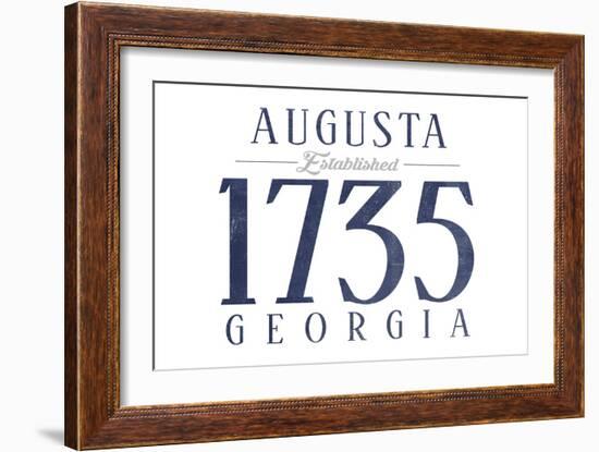 Augusta, Georgia - Established Date (Blue)-Lantern Press-Framed Art Print