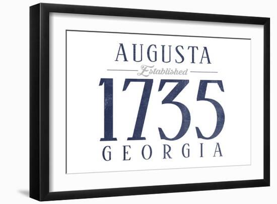 Augusta, Georgia - Established Date (Blue)-Lantern Press-Framed Art Print