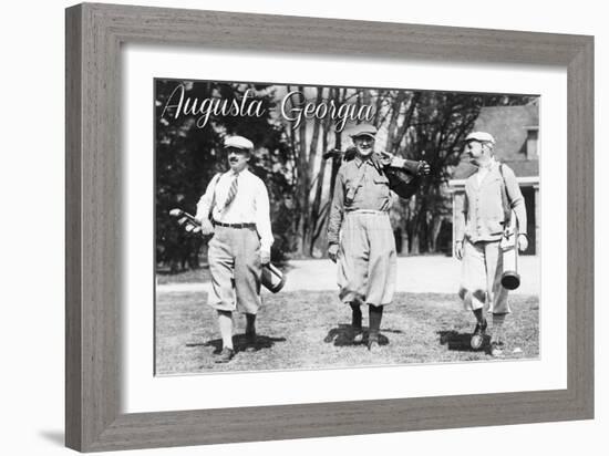 Augusta, Georgia - Men Heading out to the Golf Course-Lantern Press-Framed Art Print