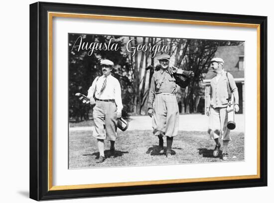 Augusta, Georgia - Men Heading out to the Golf Course-Lantern Press-Framed Art Print