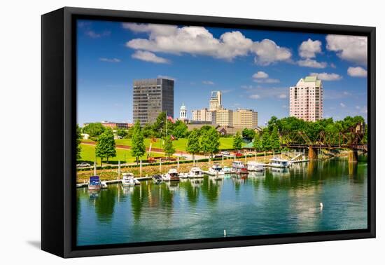 Augusta, Georgia, USA Downtown Skyline on the Savannah River.-SeanPavonePhoto-Framed Premier Image Canvas