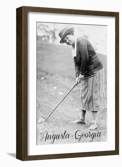 Augusta, Georgia - Woman in Golf Attire-Lantern Press-Framed Art Print