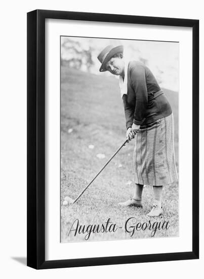 Augusta, Georgia - Woman in Golf Attire-Lantern Press-Framed Art Print