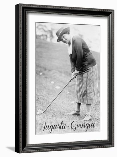 Augusta, Georgia - Woman in Golf Attire-Lantern Press-Framed Art Print