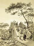 A Pagoda on the Macao-Canton Canal, Plate 21 from 'Sketches of China', Engraved by Eugene Ciceri-Auguste Borget-Framed Premier Image Canvas