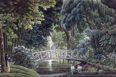 "Malmaison.Vue du pont de bois sur la rivière à la gauche du château"-Auguste Garneray-Giclee Print