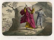 Moses Breaks the Tables of the Law on Which the Ten Commandments are Inscribed-Auguste Leloir-Mounted Art Print