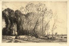 Landscape with Two Figures (Etching)-Auguste Lepere-Framed Giclee Print