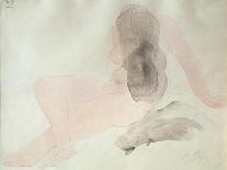 Seated Nude with Dishevelled Hair (W/C on Paper)-Auguste Rodin-Giclee Print