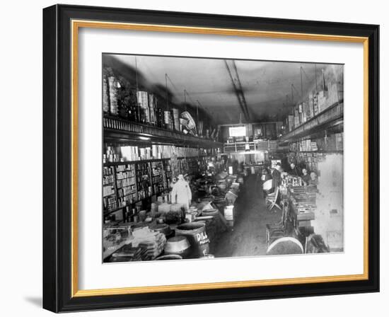 Augustine Kyer Grocery Store Interior, Seattle, 1909-Ashael Curtis-Framed Giclee Print