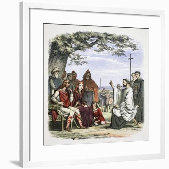 Augustine preaching before King Ethelbert, 597 (1864)-James William Edmund Doyle-Framed Giclee Print