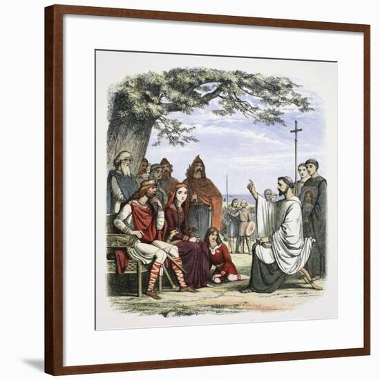 Augustine preaching before King Ethelbert, 597 (1864)-James William Edmund Doyle-Framed Giclee Print