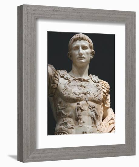 Augustus (61 Bc-14 Ad). First Roman Emperor, Marble Statue of Augustus of Prima Porta (1st Century)-Prisma Archivo-Framed Photographic Print