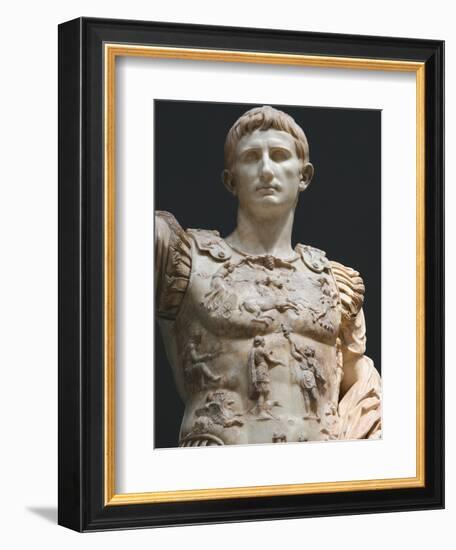 Augustus (61 Bc-14 Ad). First Roman Emperor, Marble Statue of Augustus of Prima Porta (1st Century)-Prisma Archivo-Framed Photographic Print