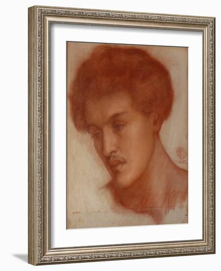 Augustus Howell, 1867 (Red Chalk on Paper)-Dante Gabriel Rossetti-Framed Giclee Print