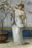 Lady Holding Flowers in Her Petticoat-Augustus Jules Bouvier-Framed Giclee Print