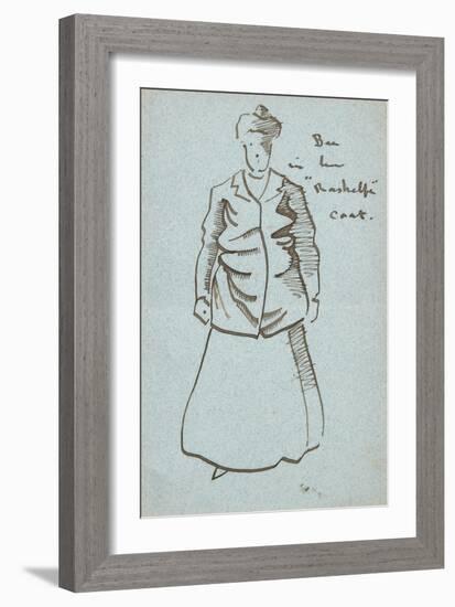 Auntie Bee in Her Rashelfe Coat (Pen and Ink)-Joseph Crawhall-Framed Giclee Print