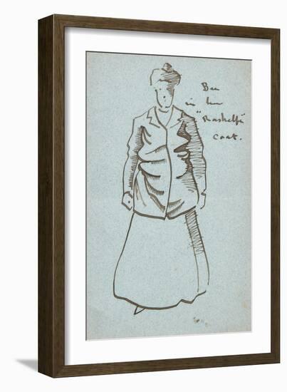 Auntie Bee in Her Rashelfe Coat (Pen and Ink)-Joseph Crawhall-Framed Giclee Print