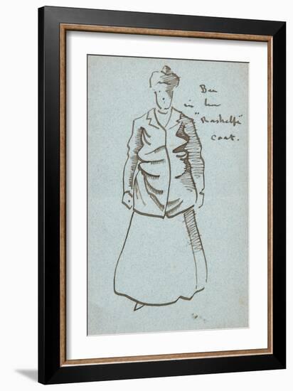 Auntie Bee in Her Rashelfe Coat (Pen and Ink)-Joseph Crawhall-Framed Giclee Print