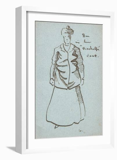 Auntie Bee in Her Rashelfe Coat (Pen and Ink)-Joseph Crawhall-Framed Giclee Print