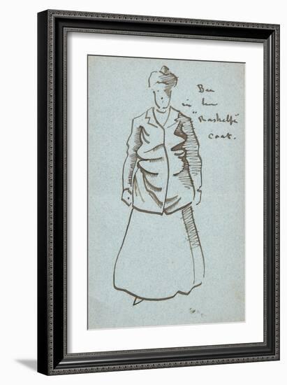 Auntie Bee in Her Rashelfe Coat (Pen and Ink)-Joseph Crawhall-Framed Giclee Print