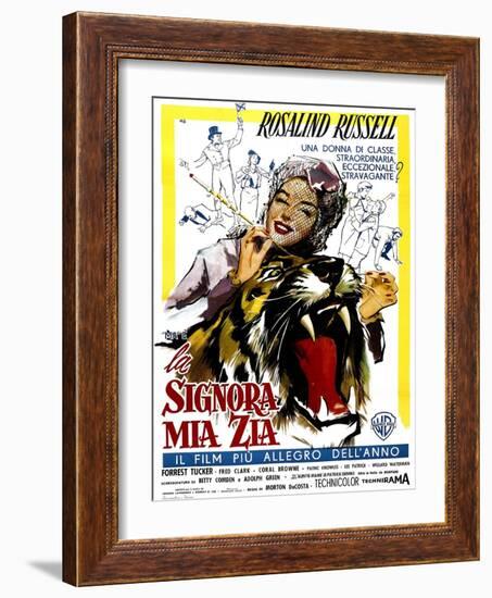 Auntie Mame, (AKA La Signora Mia Zia), Italian Poster Art, Rosalind Russell, 1958-null-Framed Art Print