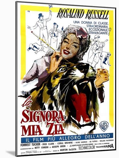 Auntie Mame, (AKA La Signora Mia Zia), Italian Poster Art, Rosalind Russell, 1958-null-Mounted Art Print